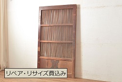 和製アンティーク　大正〜昭和初期　古い洋館のチーク材フィックス戸(1)