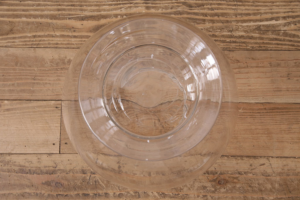 アンティーク雑貨　丸いフォルムがレトロで可愛らしい地球瓶(ガラス瓶、ガラスビン、キャニスター)(R-048629)