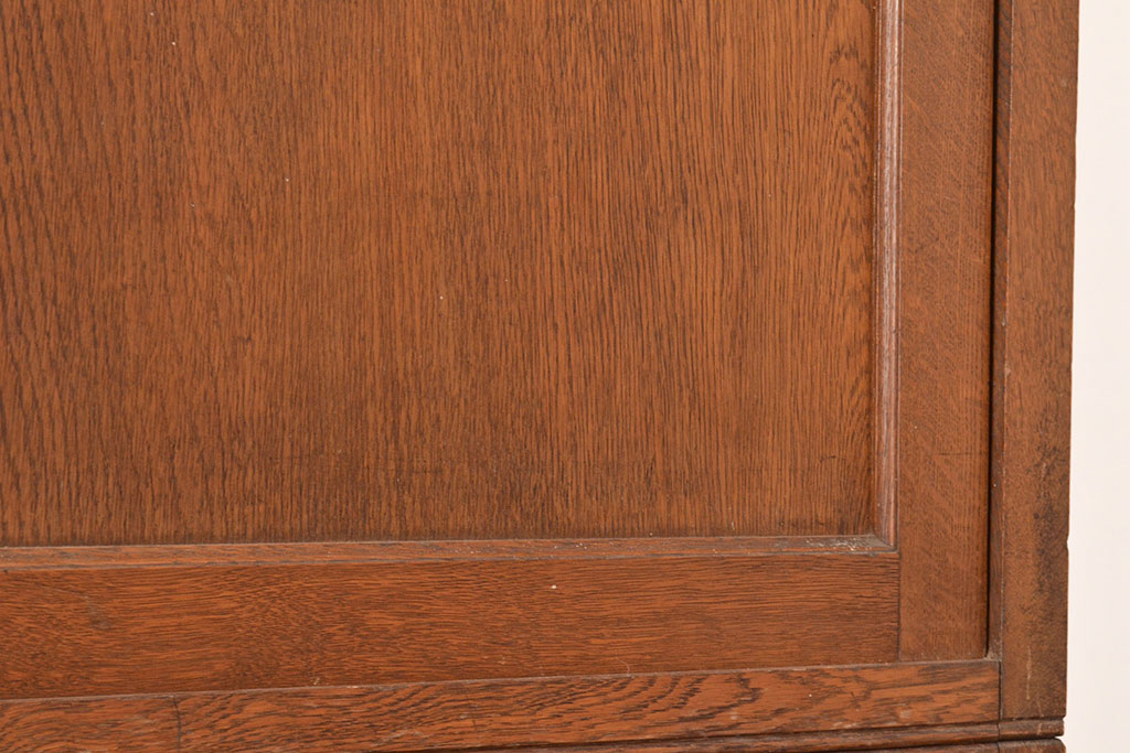 和製アンティーク　昭和中期　前面・主要部ナラ材　サイドボード(収納棚、戸棚、キャビネット)(R-048672)