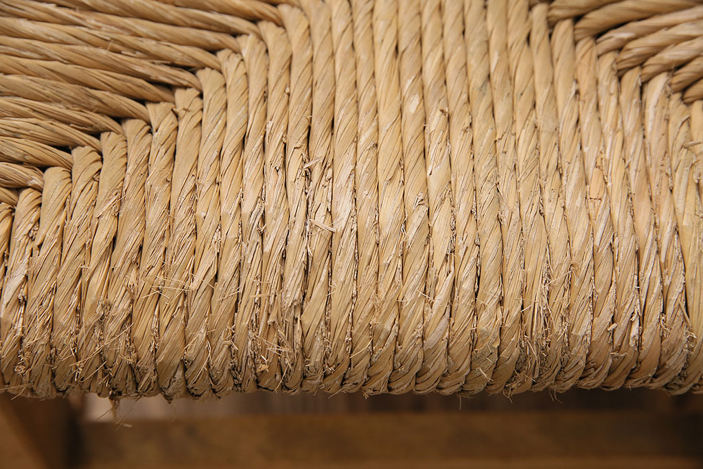 ヴィンテージ　松本民芸家具　初期モデル　ラッシ座面がおしゃれ!素朴な木肌が味わい深いスツール2脚セット(チェア、椅子、ビンテージ)(R-048691)