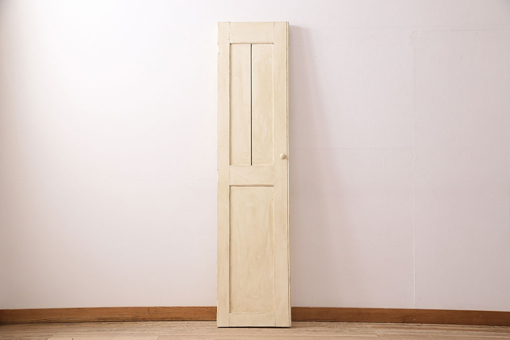 アンティーク建具　シャビーなペイントがお洒落なフランスアンティークの折れ戸(ドア、扉)(R-048718)