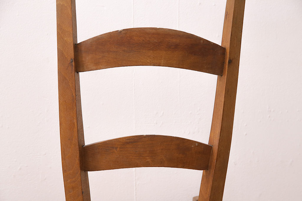 イギリスアンティーク　ビーチ材　編み座面のフレンチチャーチチェア2脚セット(椅子、ダイニングチェア)(R-048748)