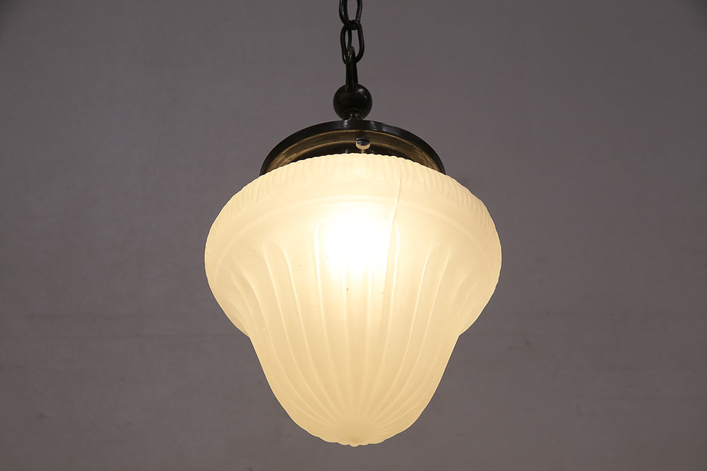 アンティーク照明　ブラケットのデザインが格好いいペンダントライト(天井照明、吊り下げ照明)(R-048795)