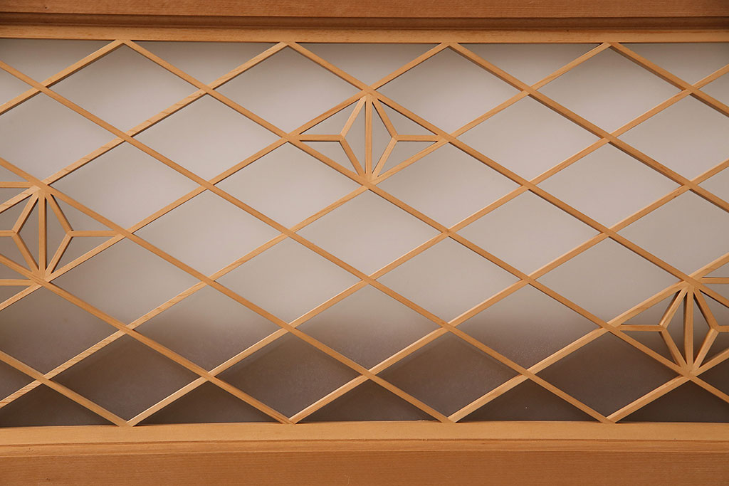 和製アンティーク　麻の葉紋様の組子が品の良さを高める欄間(建具、明り取り、明かり取り)(R-048855)