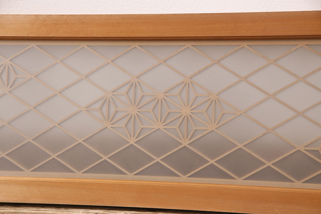 和製アンティーク　麻の葉紋様の組子が品の良さを高める欄間(建具、明り取り、明かり取り)(R-048855)