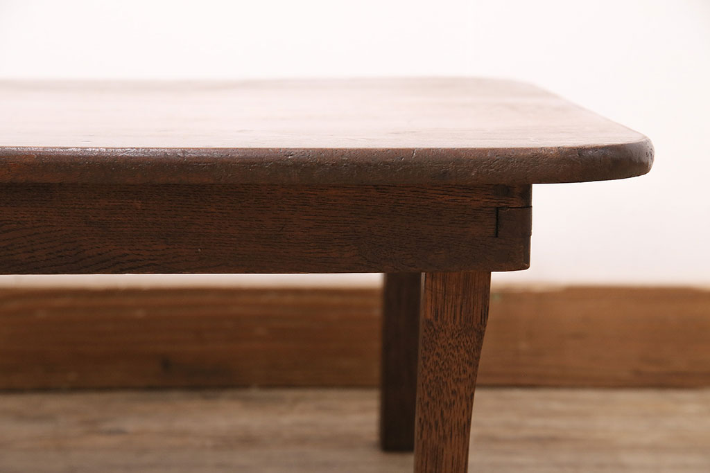 和製アンティーク　栓材　鮮明な木目が魅力!懐かしさ漂うシンプルなちゃぶ台(座卓、折り畳みテーブル、ローテーブル)(R-048864)