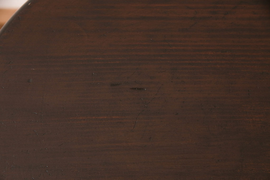 和製アンティーク　昭和中期　脚のデザインがめずらしい!落ち着いた色合いのスツール(丸椅子、花台)(R-048875)