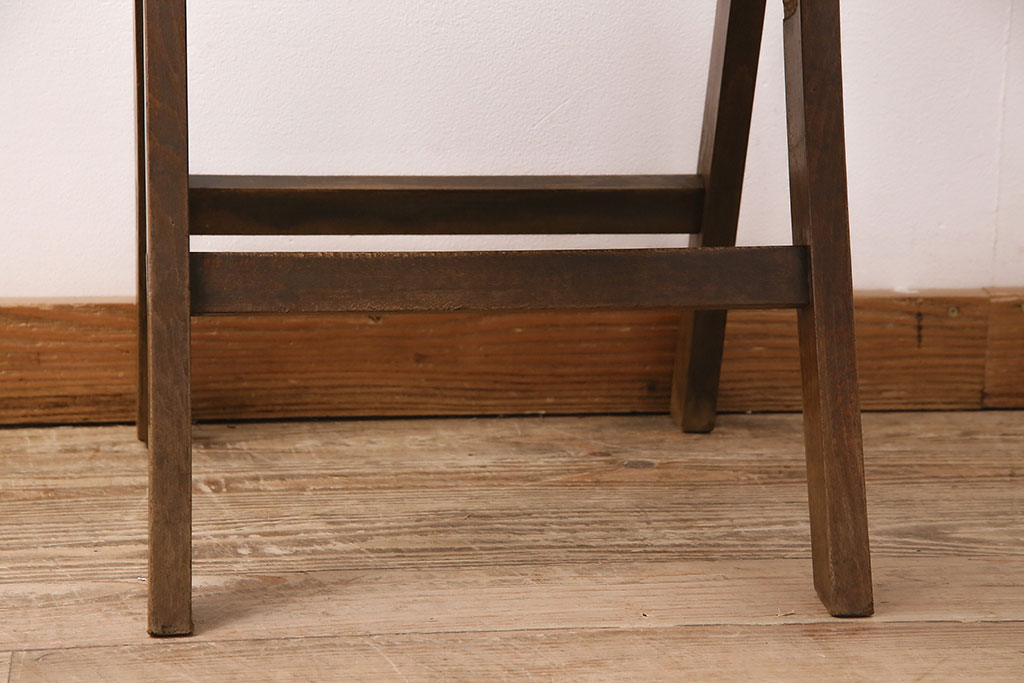 アンティーク家具　和製が珍しい!透かし彫りが魅力的な折りたたみチェア(折り畳みチェア、フォールディングチェア、椅子)(R-048876)