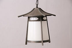 アンティーク照明　お洒落な雰囲気を高める灯ろう型のペンダントライト(吊り灯籠、吊り下げ照明)(R-048884)
