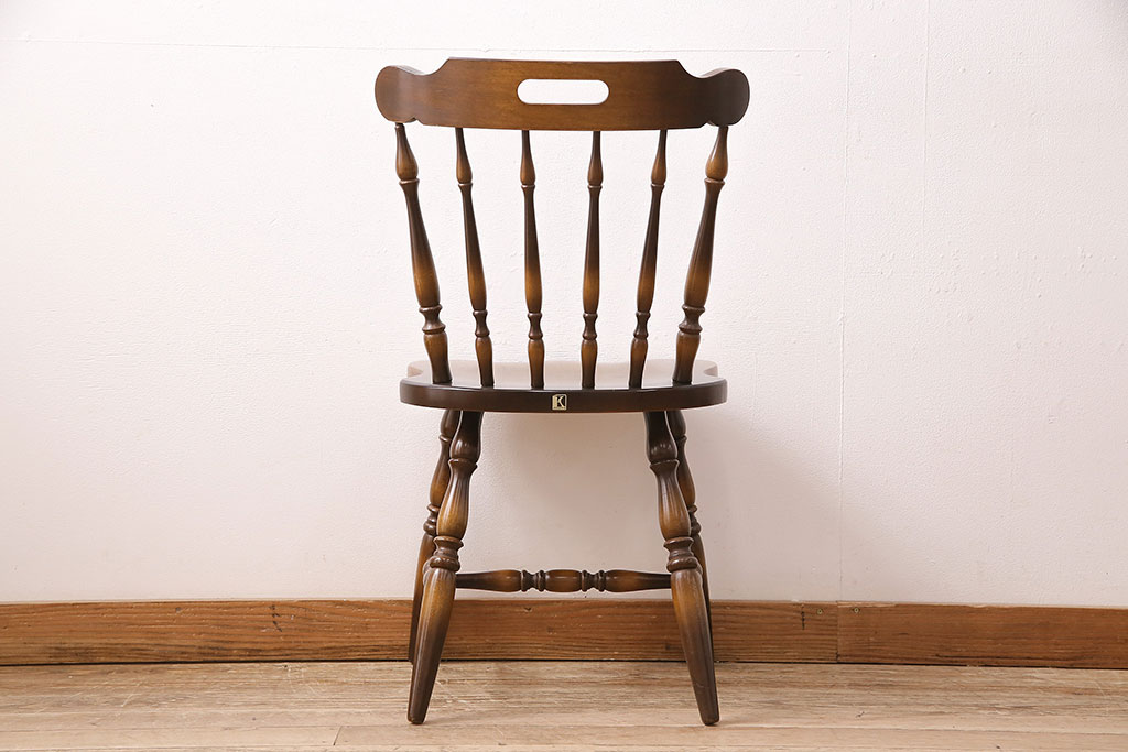 ヴィンテージ家具　飛騨産業　キツツキ　上品な佇まいが魅力的なウィンザーチェア(椅子、ダイニングチェア、ビンテージ、ウインザーチェア)(R-048909)