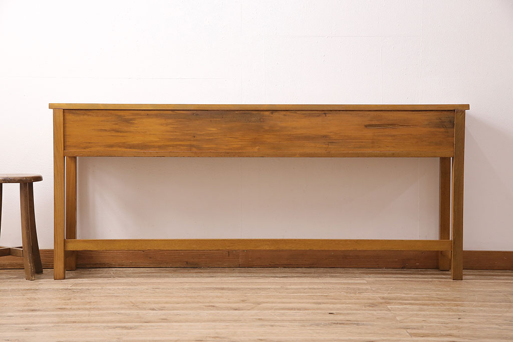 和製アンティーク　天板ヒノキ材　木のぬくもりを存分に味わえる作業台(コンソールテーブル、テーブル)(R-048914)