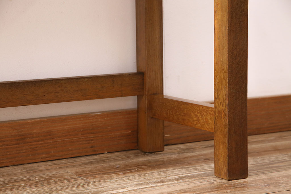 和製アンティーク　天板ヒノキ材　木の優しいぬくもりを感じる作業台(コンソールテーブル、テーブル)(R-048916)