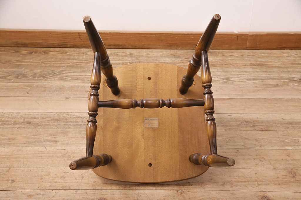 ヴィンテージ家具　飛騨産業　キツツキ　ぬくもり溢れる木肌が魅力的なウィンザーチェア(椅子、ダイニングチェア、ビンテージ、ウインザーチェア)(R-048947)