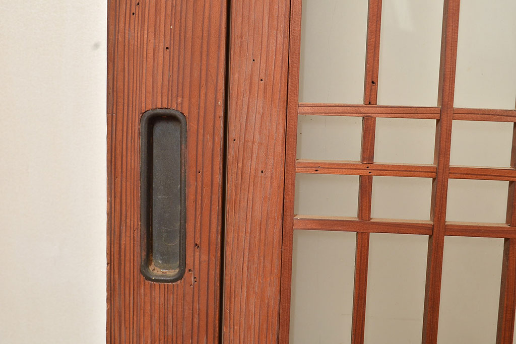 アンティーク建具　木の味わいが堪能できる帯戸4枚セット(ガラス帯戸、板戸、引き戸、建具)(R-049098)