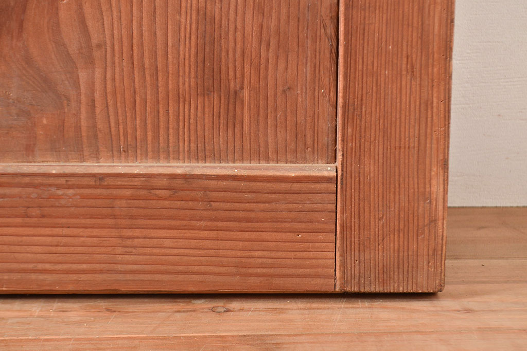 アンティーク建具　木の味わいが堪能できる帯戸4枚セット(ガラス帯戸、板戸、引き戸、建具)(R-049098)
