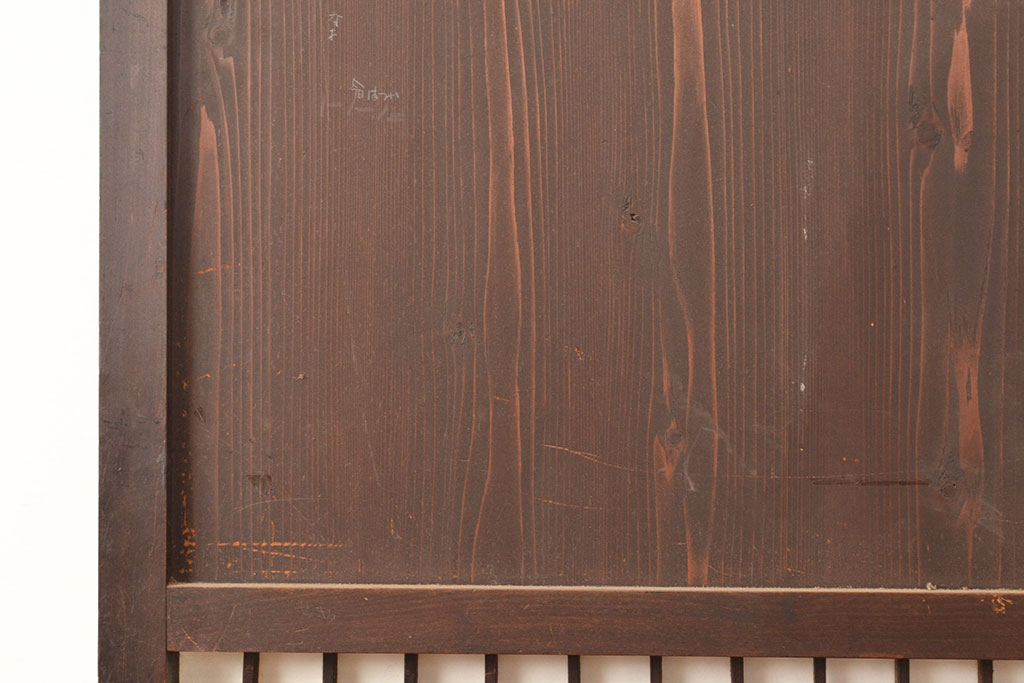 アンティーク建具　和製アンティーク　経年による古い風合いが味わい深い格子帯戸1枚(引き戸、障子帯戸、建具)(R-049110)
