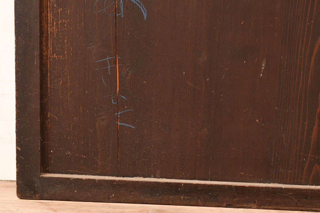 アンティーク建具　和製アンティーク　経年による古い風合いが味わい深い格子帯戸1枚(引き戸、障子帯戸、建具)(R-049110)