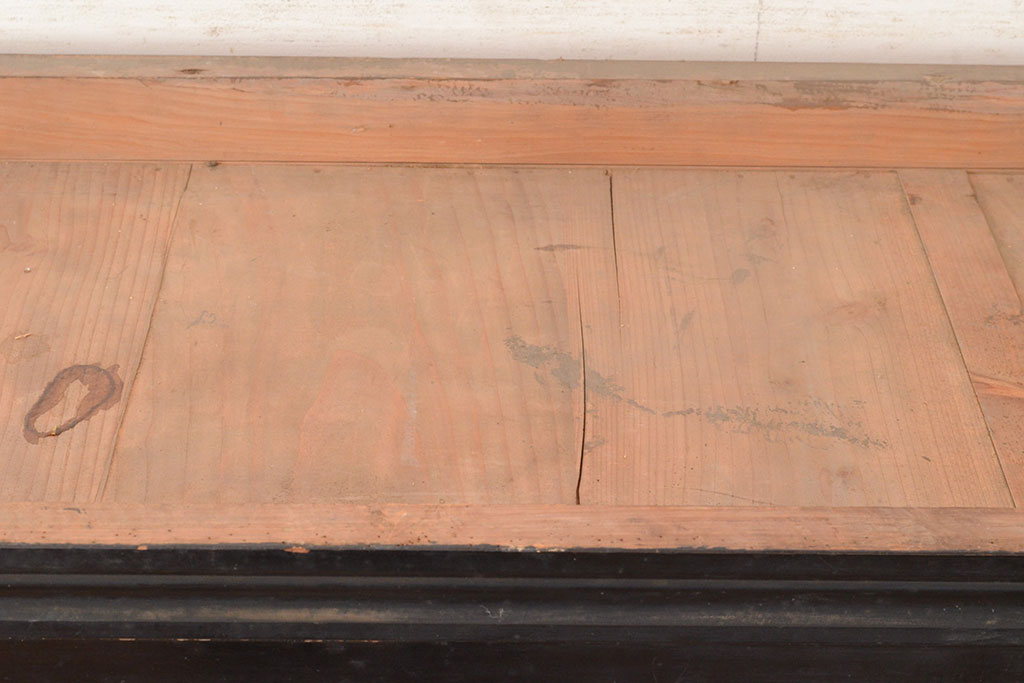 和製アンティーク　大正ロマン　重ねガラス戸棚・上段(収納棚、戸棚、キャビネット)(R-049114)