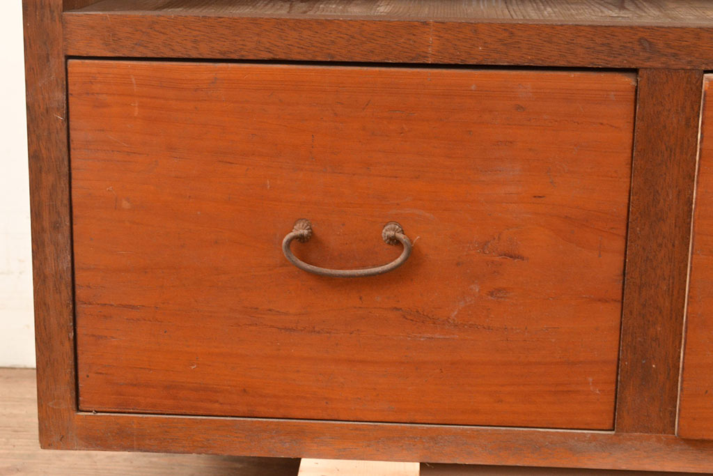 和製アンティーク　昭和初期　珍しいオープンタイプの重ね棚(オープンラック、収納棚、飾り棚、本棚)(R-049161)