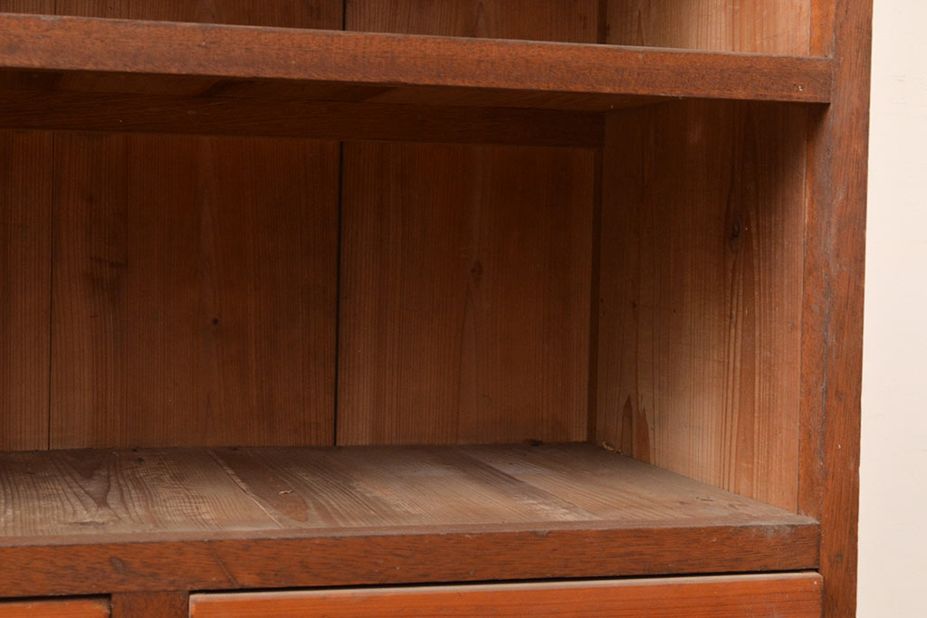 和製アンティーク 昭和初期 シンプルな木製の収納棚(オープンラック