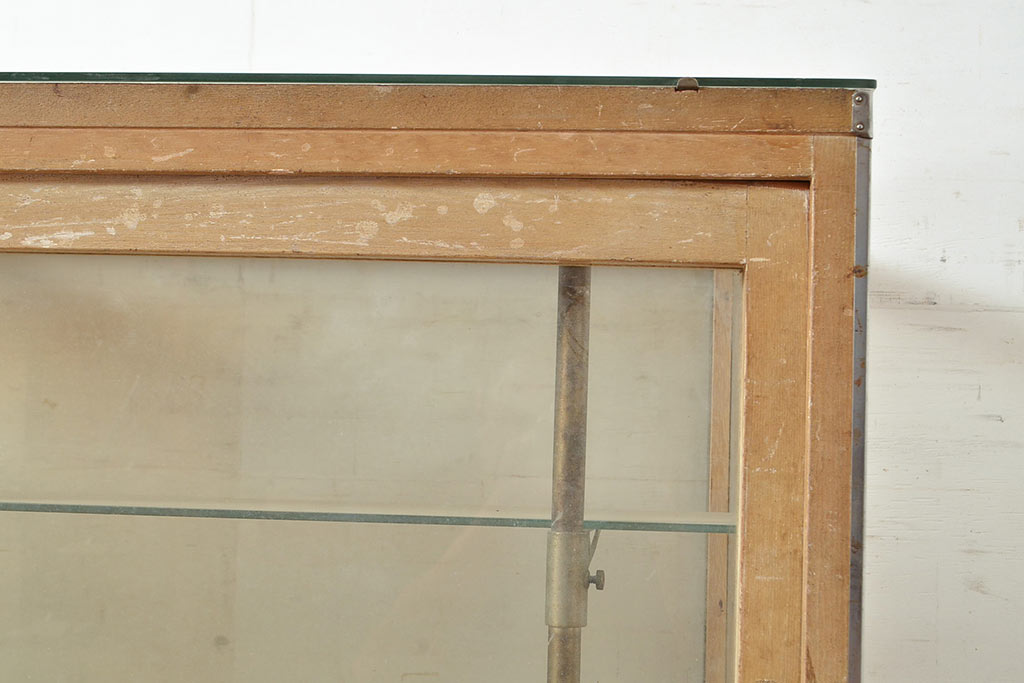 和製アンティーク　レトロなガラスケース(ショーケース、飾り棚)(R-049170)