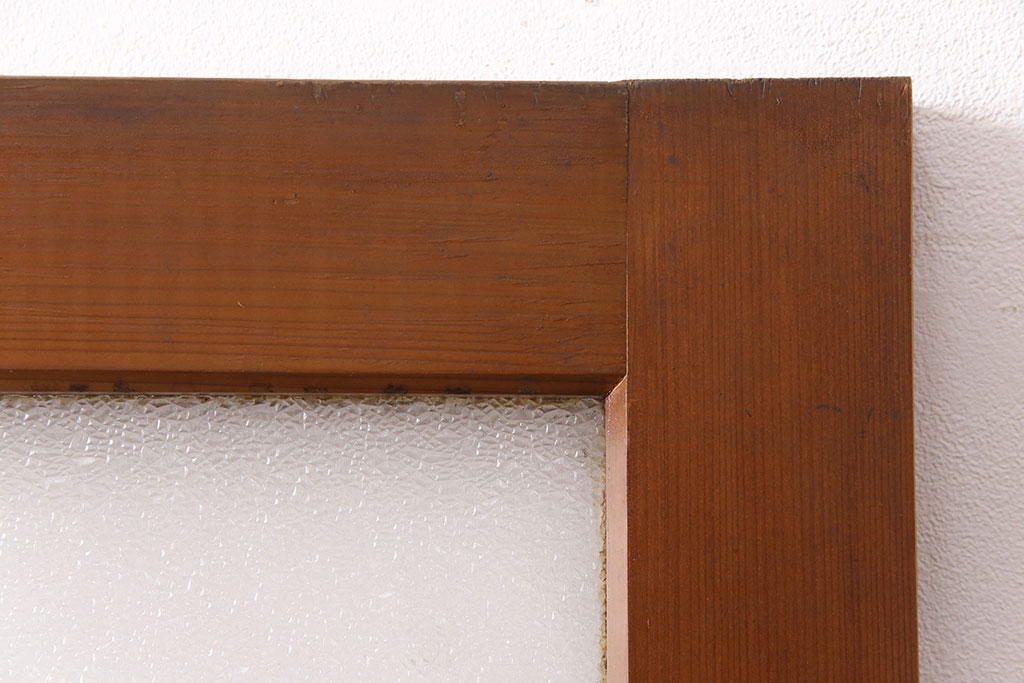 アンティーク建具　ヒノキ材　昭和レトロな空間づくりにおすすめの木製ドア(ガラス扉、建具)(R-049206)