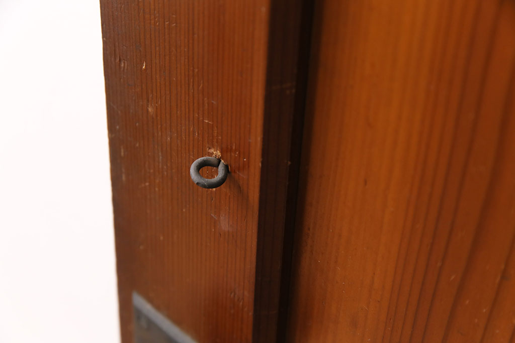 アンティーク建具　ヒノキ材　昭和レトロな空間づくりにおすすめの木製ドア(ガラス扉、建具)(R-049206)