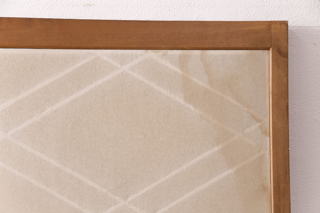 和製アンティーク　二重菱のデザインが珍しい!品のある和を演出する障子戸2枚セット(引き戸、建具)(R-049216)