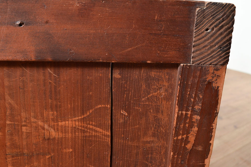 和製アンティーク　明治〜大正期　松材・杉材　シンプルなオープンラック(飾り棚、収納棚、ローボード)(R-049277)