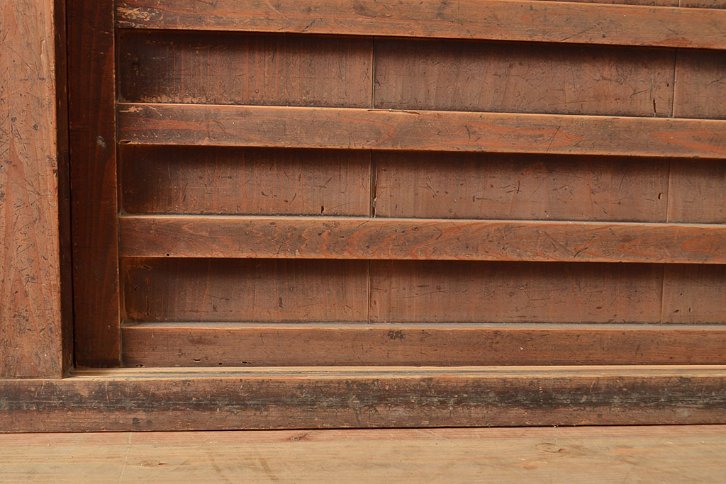 和製アンティーク　ヒノキ材　特大サイズ!　九尺幅の時代箪笥ローボード(水屋箪笥、サイドボード、キャビネット、収納棚)(R-049279)