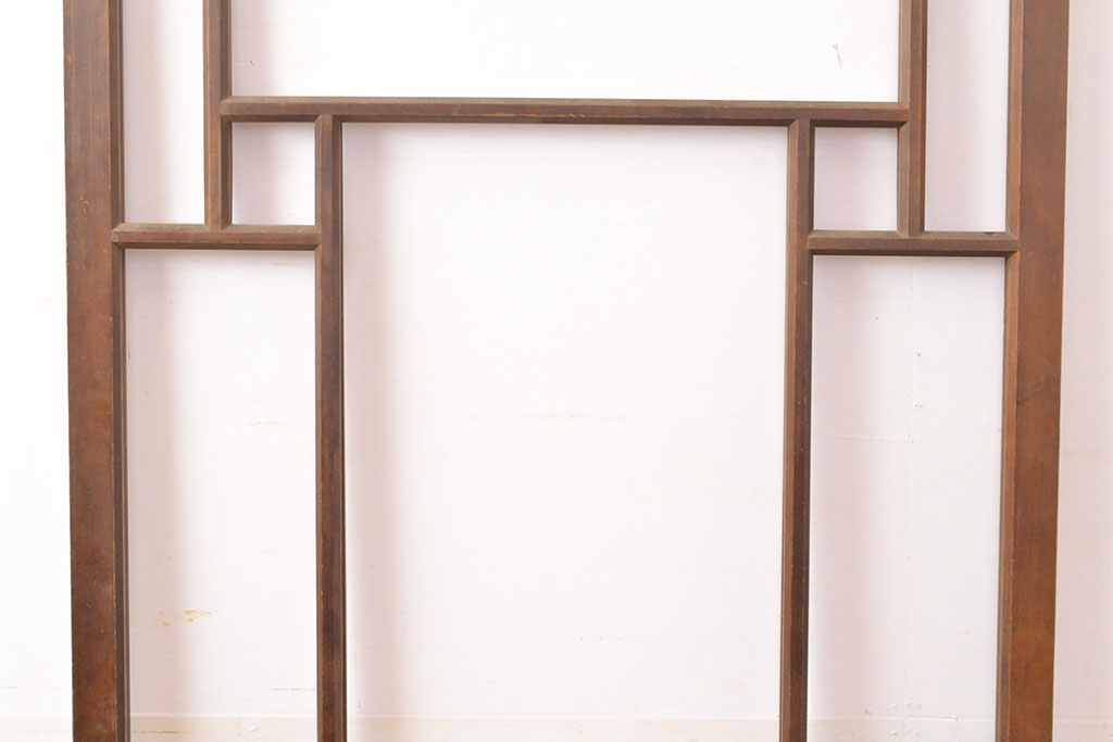 アンティーク建具　木枠のデザインがおしゃれ!大正ロマンな雰囲気を盛り上げる引き戸1枚(建具)(R-049291)