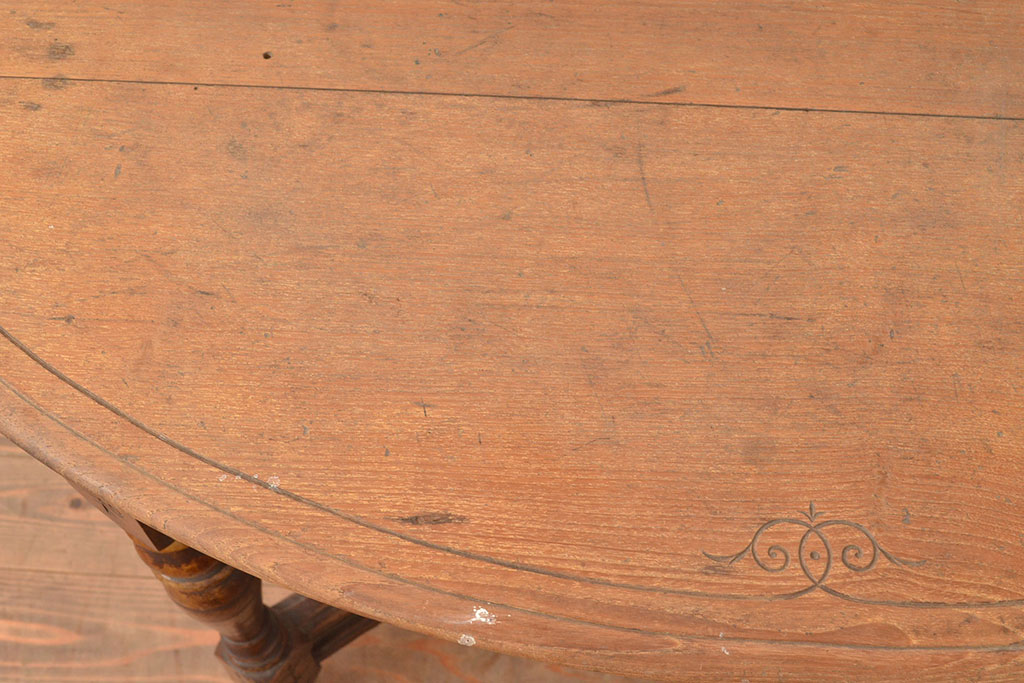 和製アンティーク　希少!　大正ロマンの雰囲気漂う日本製のアンティークテーブル(コーヒーテーブル、サイドテーブル)(R-049300)