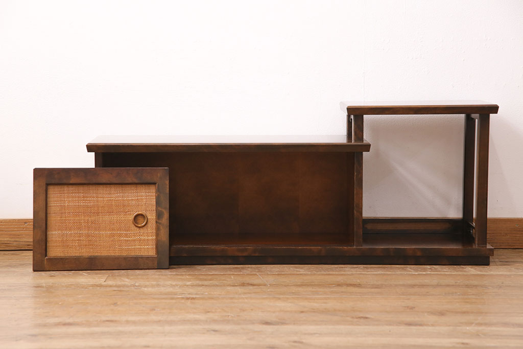 中古　北海道民芸家具　上質な和の雰囲気を演出する置き床(置床、飾り台、飾り棚)(R-049319)