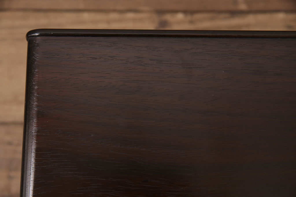 和製アンティーク　指物工芸品　美品　外箱付き!紫檀(シタン)材の深みを帯びた色合いが美しい角火鉢2個セット(木製火鉢)(R-049384)