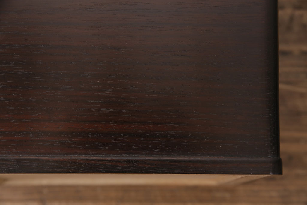 和製アンティーク　指物工芸品　美品　外箱付き!紫檀(シタン)材の深みを帯びた色合いが美しい角火鉢2個セット(木製火鉢)(R-049384)