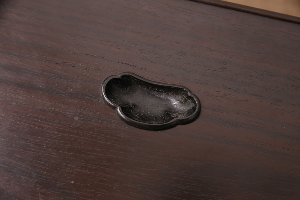 和製アンティーク　指物工芸品　美品　外箱付き!紫檀(シタン)材の深みを帯びた色合いが美しい角火鉢2個セット(木製火鉢)(R-049385)