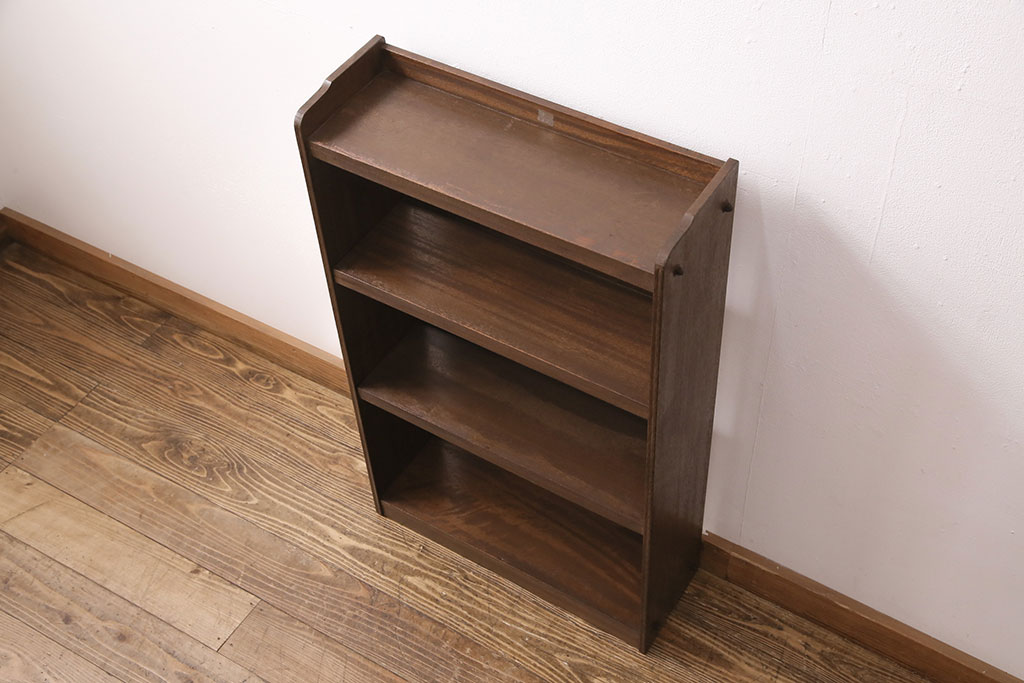 和製アンティーク　シンプルなデザインがお部屋に取り入れやすい本棚(オープンラック、シェルフ、飾り棚)(R-049400)