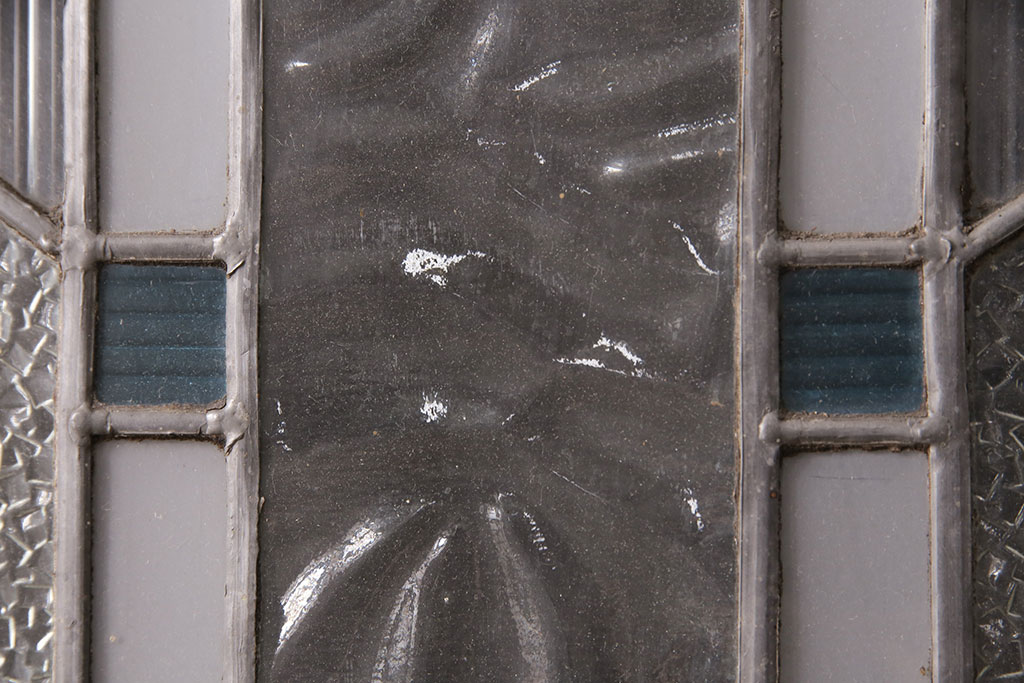 和製アンティーク　国産のアンティークとしては珍しい全面特大ステンドグラスで彩られたドア(建具)(R-049441)