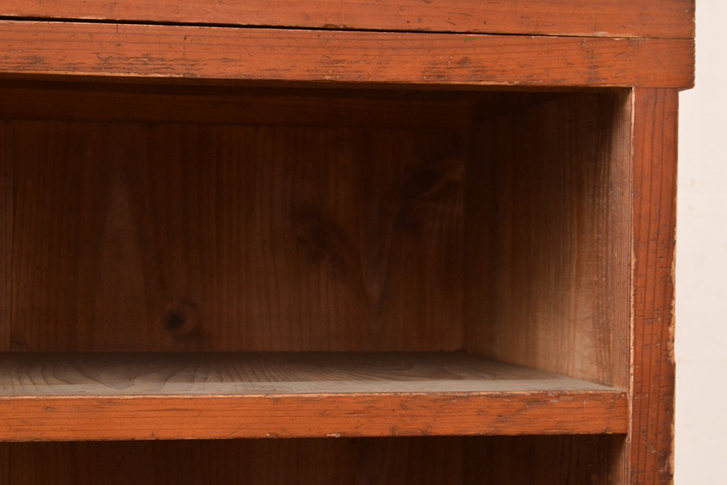 和製アンティーク　大正初期　杉材　コンパクトなサイズの収納棚(オープンラック、飾り棚、本棚)(R-049464)