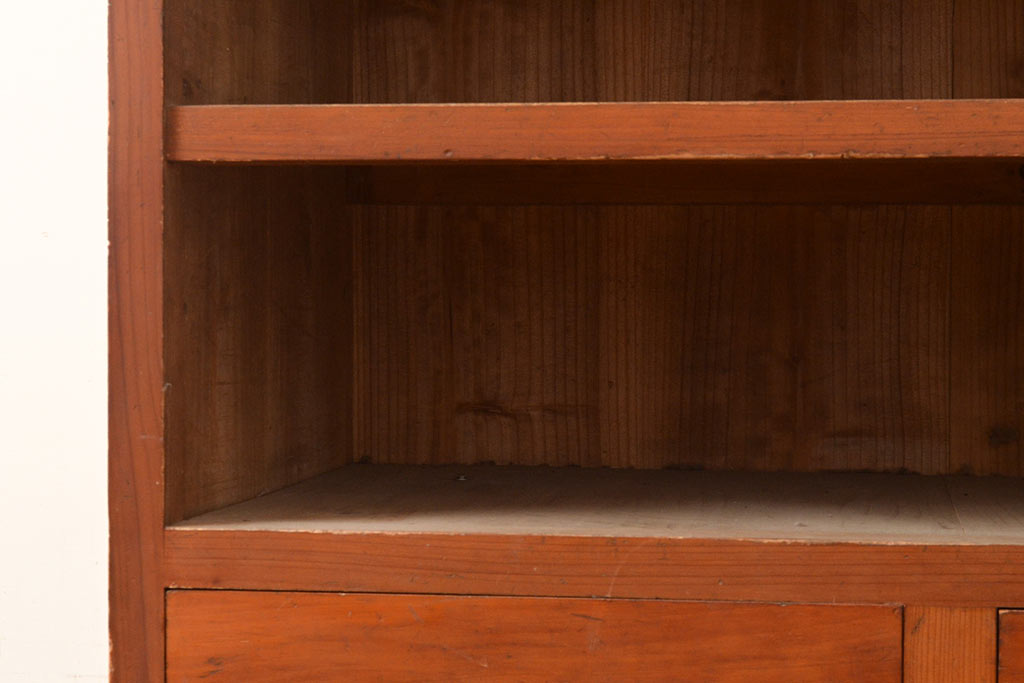 和製アンティーク　大正初期　杉材　コンパクトなサイズの収納棚(オープンラック、飾り棚、本棚)(R-049464)