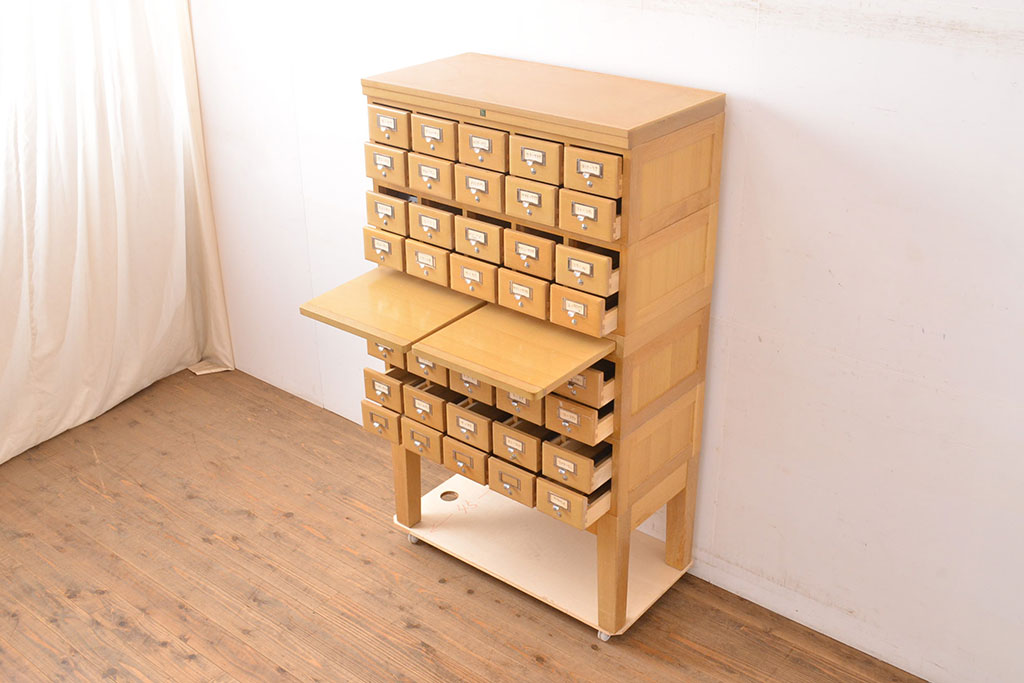 レトロ家具 昭和レトロ KIHARA 小物収納にうってつけのナラ材製