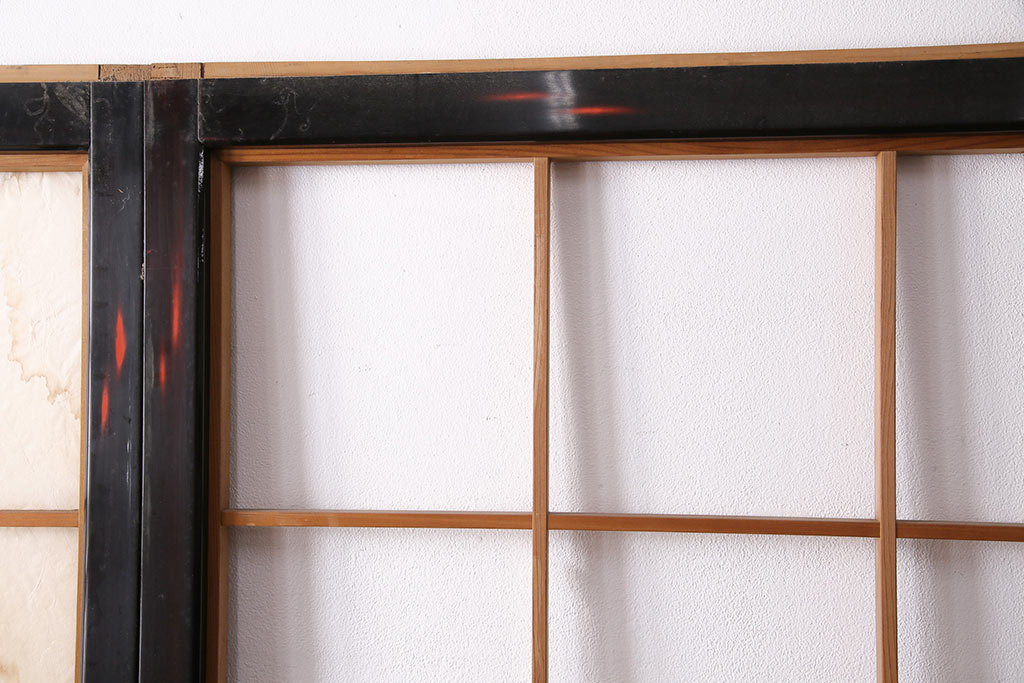 アンティーク建具 昭和初期 漆塗り 希少!腰板の凝ったつくりが