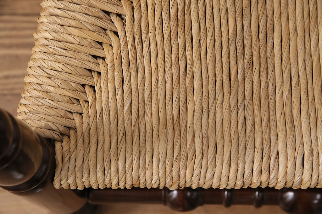中古　松本民芸家具　美品　#48型　しずくのような背板の装飾が魅力的なスピンドルアームチェア(椅子、ダイニングチェア)(定価約14万9千円)(R-049568)