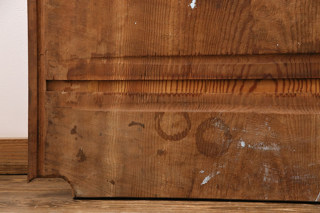 アンティーク雑貨　和製アンティーク　明治期　古材　杢目が美しい松材一枚板(リメイク、DIY、材料)(R-049599)
