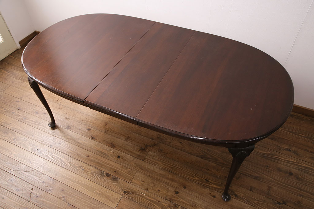 中古　美品　アメリカ輸入家具　Stickley(スティックレー、スティックレイ)　マホガニー材製の高級感あふれるエクステンションテーブル(ダイニングテーブル)(R-049666)