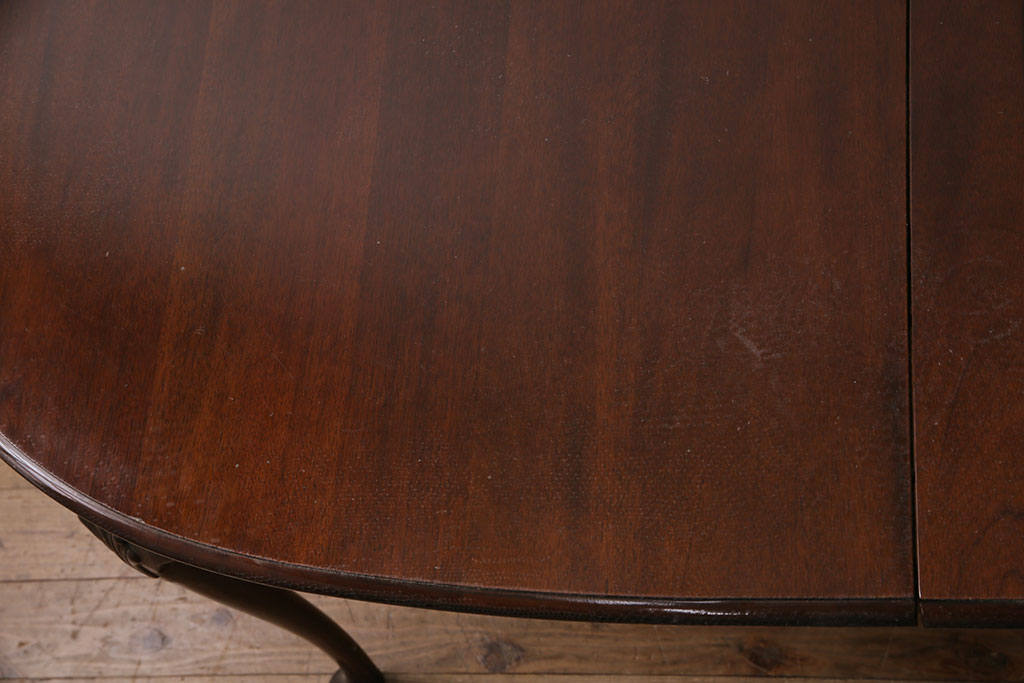 中古　美品　アメリカ輸入家具　Stickley(スティックレー、スティックレイ)　マホガニー材製の高級感あふれるエクステンションテーブル(ダイニングテーブル)(R-049666)