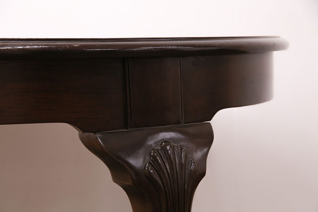 中古　美品　アメリカ輸入家具　Stickley(スティックレー、スティックレイ)　マホガニー材製の高級感あふれるエクステンションテーブル(ダイニングテーブル)(R-049666)