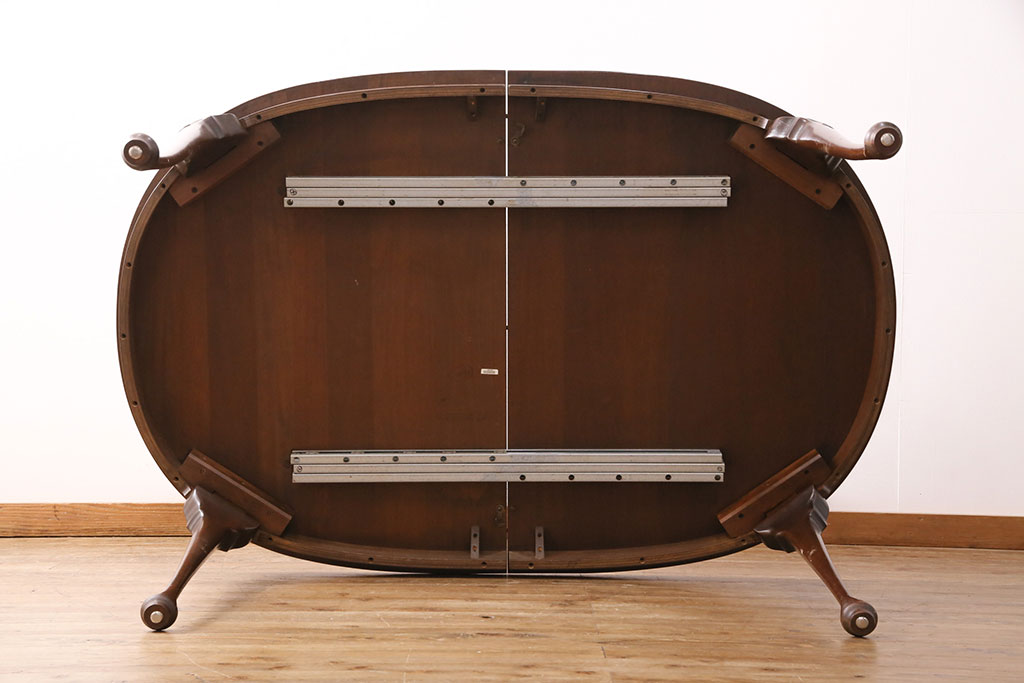 中古　美品　アメリカ輸入家具　Stickley(スティックレー、スティックレイ)　マホガニー材製の高級感あふれるエクステンションテーブル(ダイニングテーブル)(R-049666)