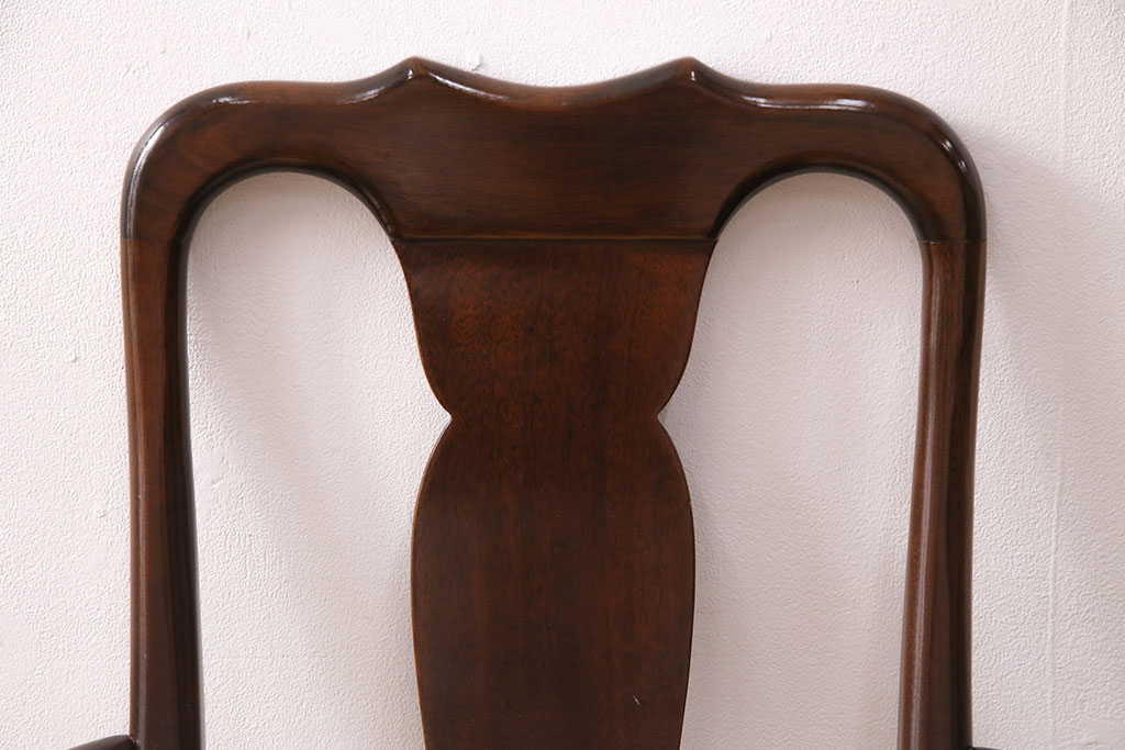 中古　アメリカ輸入家具　Stickley(スティックレー、スティックレイ)　マホガニー材製の高級感あふれるアームチェア2脚セット(椅子、サロンチェア、ダイニングチェア)(R-049681)