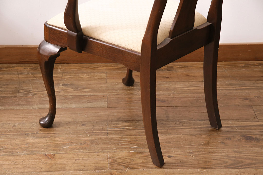 中古　アメリカ輸入家具　Stickley(スティックレー、スティックレイ)　マホガニー材製の高級感あふれるアームチェア2脚セット(椅子、サロンチェア、ダイニングチェア)(R-049681)
